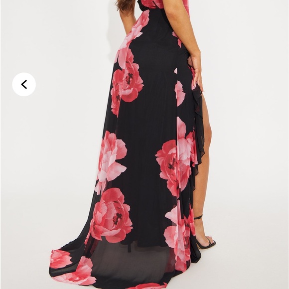 Fashion Nova Black and Pink Floral Dress - Picture 4 of 4
